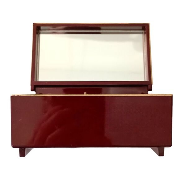 Otagiri Lacquerware Jewelry Box Magnolia Japan Musical Mirror Felt VIDEO Vtg 80s - Picture 13 of 16